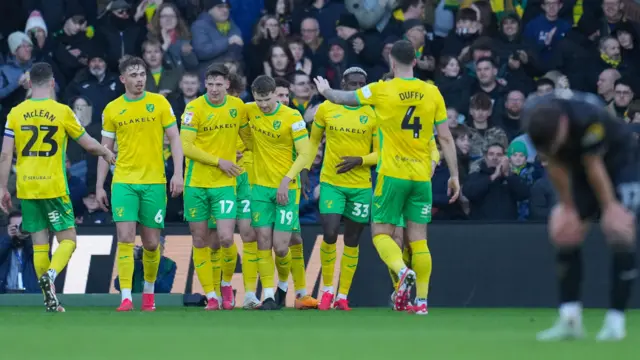 Norwich celebrate scoring