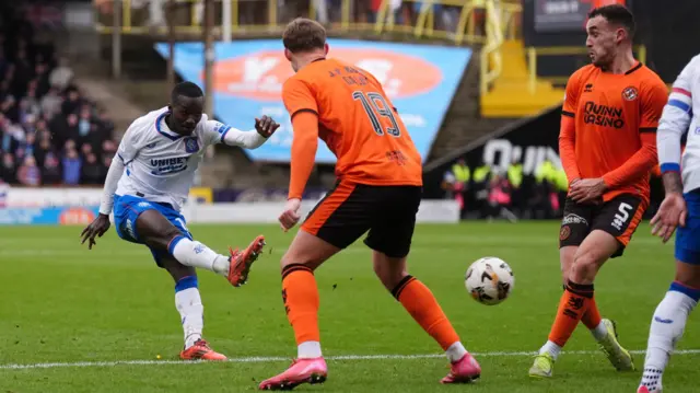 Mohamed Diomande scores for Rangers against Dundee United