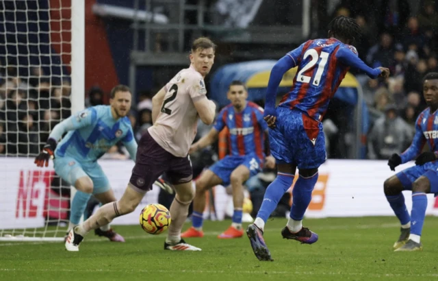 Crystal Palace's Romain Esse scores their first goal