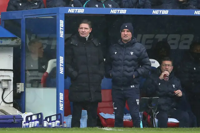 Oliver Glasner, Manager of Crystal Palace, looks on