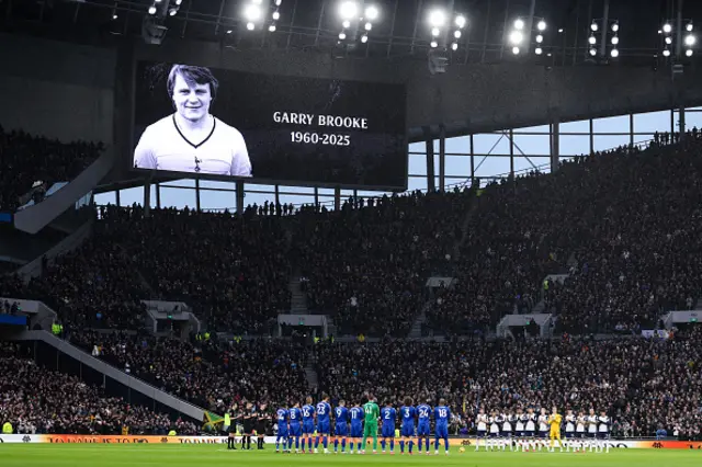 A general view as both teams and fans pay their respects to the lat Garry Brooke