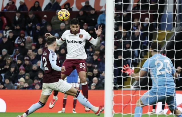 West Ham United's Emerson Palmieri scores