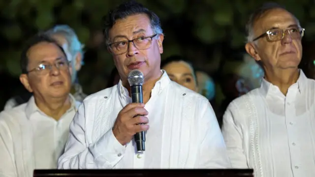 Colombian President Gustavo Petro speaking