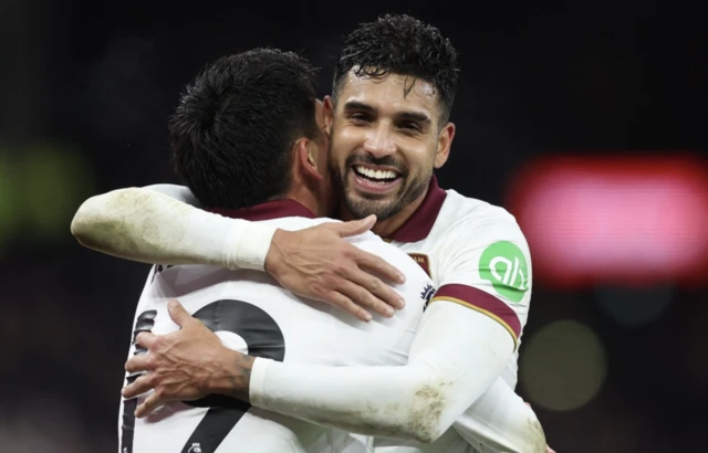 West Ham United's Emerson Palmieri celebrates scoring