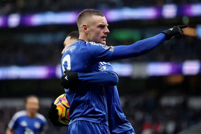 Jamie Vardy of Leicester City celebrates