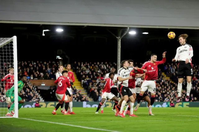 Joachim Andersen of Fulham shoots.