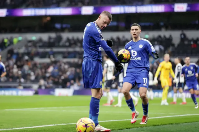 Jamie Vardy of Leicester City celebrates.