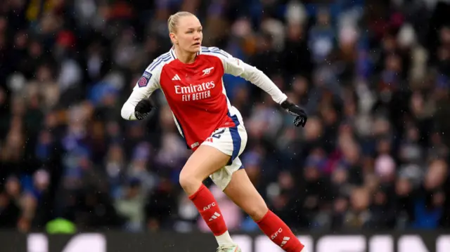 Frida Maanum of Arsenal looks on during the Barclays Women's Super League match between Chelsea FC and Arsenal FC