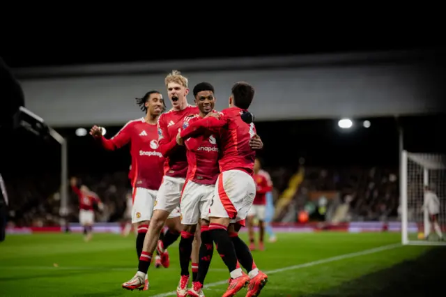 Lisandro Martinez of Manchester United celebrates