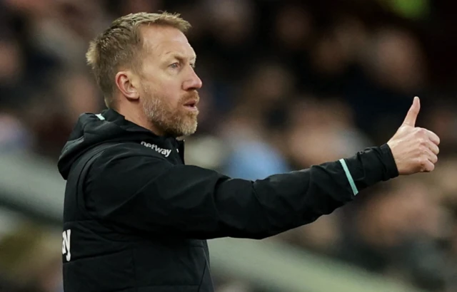 West Ham United manager Graham Potter reacts