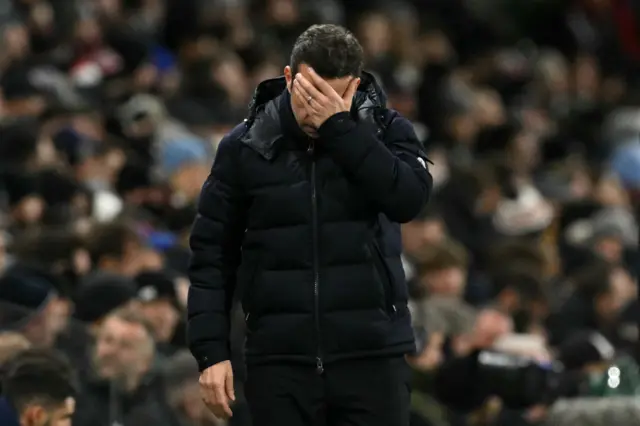 Fulham's Portuguese head coach Marco Silva reacts.