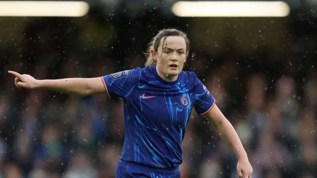 Erin Cuthbert of Chelsea gestures during the Barclays Women's Super League match between Chelsea FC and Arsenal FC at Stamford Bridge