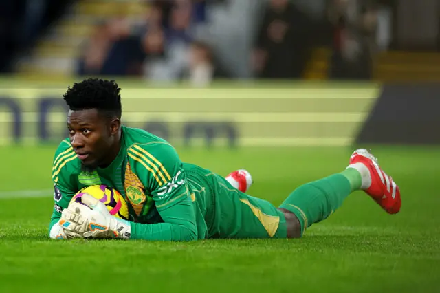 Andre Onana of Manchester United looks on