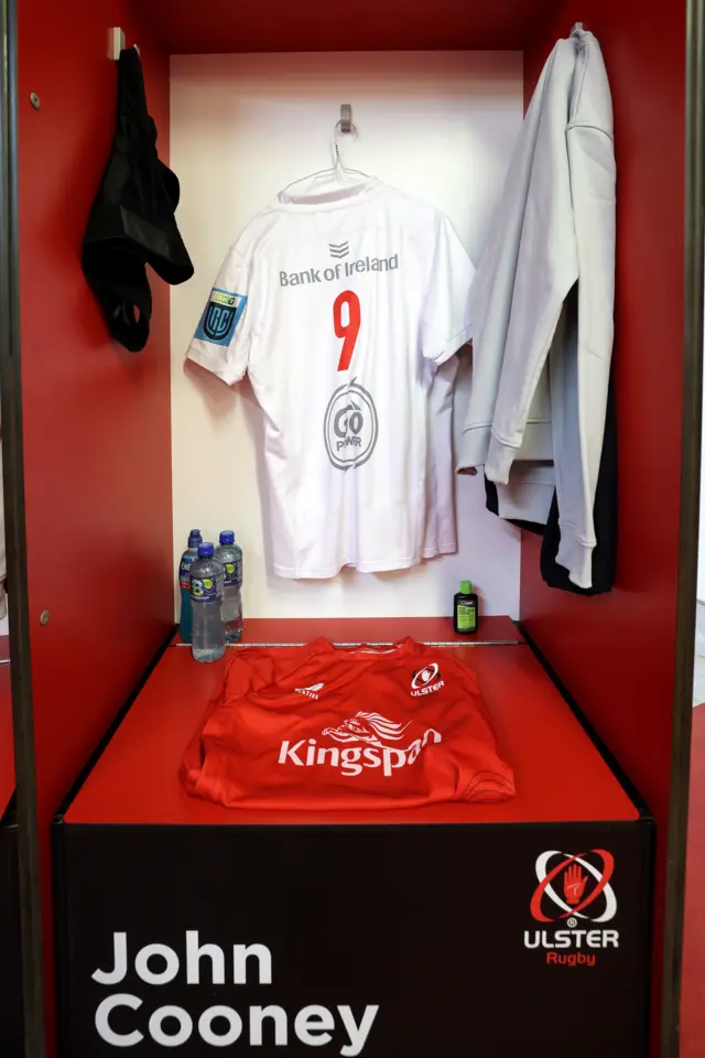 John Cooney’s jersey before earning his 150th cap