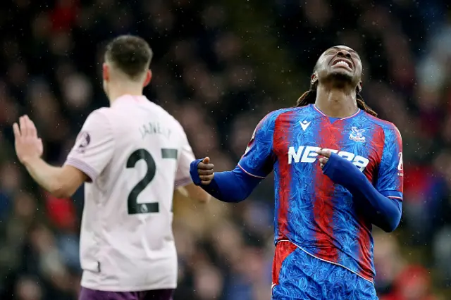 Eberechi Eze of Crystal Palace reacts