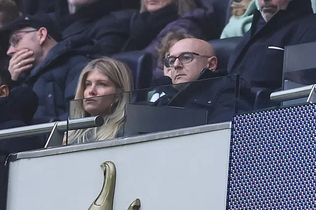 Daniel Levy chairman of Tottenham Hotspur looks on