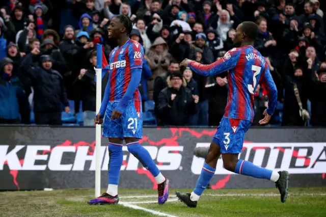 Romain Esse of Crystal Palace celebrates