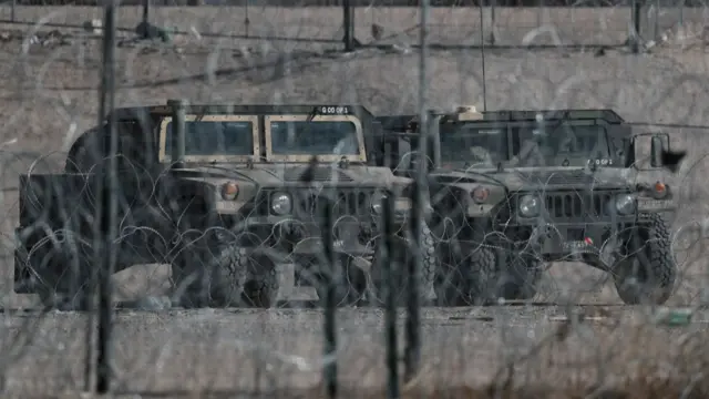 Texas National Guard vehicles