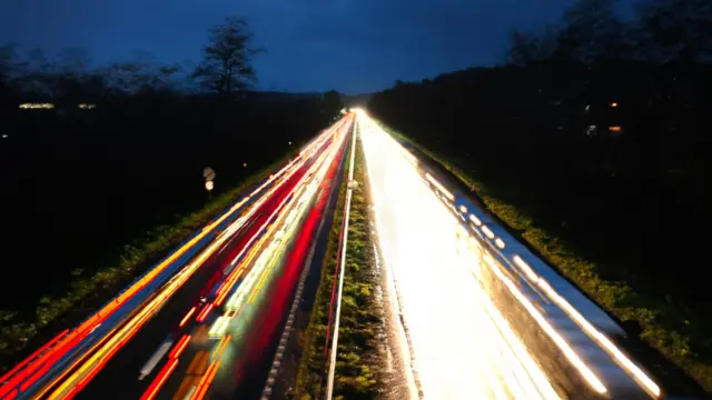 Rows of traffic on a highway