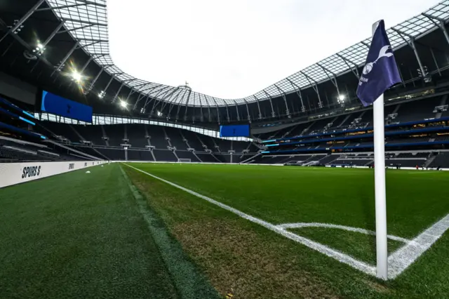 General view of the pitch at Tottenham Hotspur Stadium