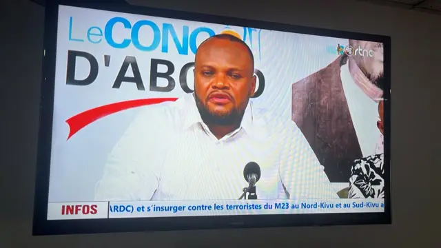 Kinshasa's Governor Daniel Bumba on TV.