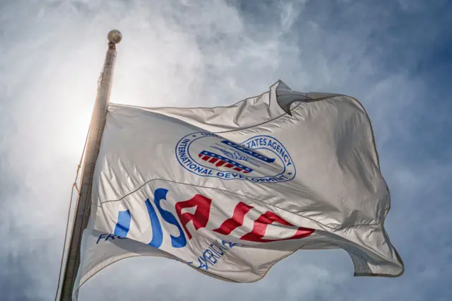 USAID logo on a flag