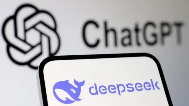 Deepseek and ChatGPT logos are seen in this illustration taken January 27, 2025