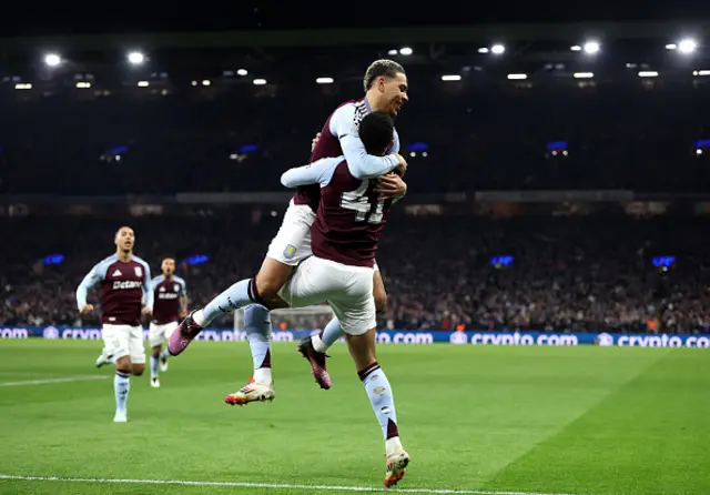 Morgan Rogers of Aston Villa celebrates