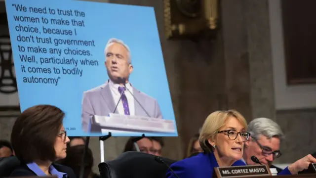 Senate Finance Committee member Sen. Maggie Hassan (D-NH) questions Robert F. Kennedy Jr., U.S. President Donald Trump's nominee for Secretary of Health and Human Services, during his confirmation hearing