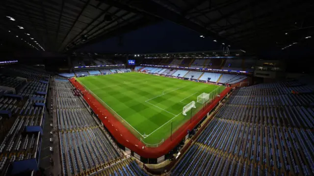 General view inside the stadium prior to the UEFA Champions League 2024/25 League Phase MD8 match between Aston Villa FC and Celtic FC at Villa Park