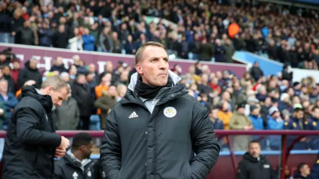 Leicester City Manager Brendan Rodgers ahead of the Premier League match between Aston Villa and Leicester City at Villa Park