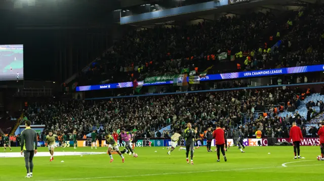 Celtic Fans during a UEFA Champions League 2024/25 League Phase MD8 match between Aston Villa and Celtic at Villa Park