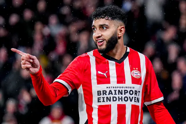 Ismael Saibari of PSV celebrates