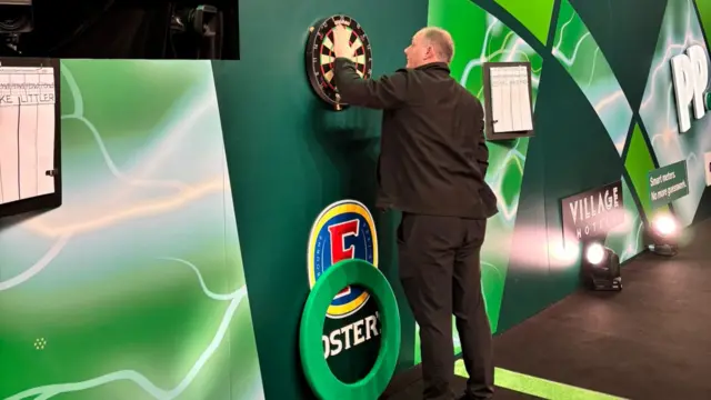 The oche at Alexandra Palace