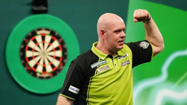 Michael van Gerwen celebrates