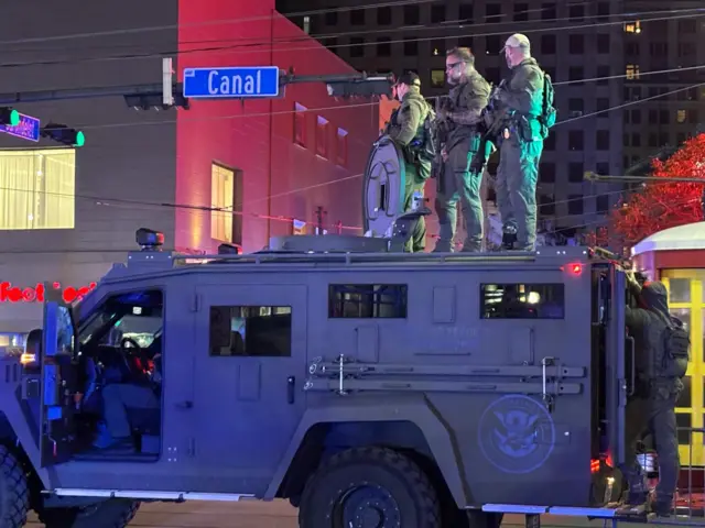 National Guard in position at Canal and Bourbon Streets