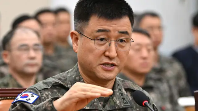 South Korea's army chief Park An-su answers lawmakers' questions in parliament