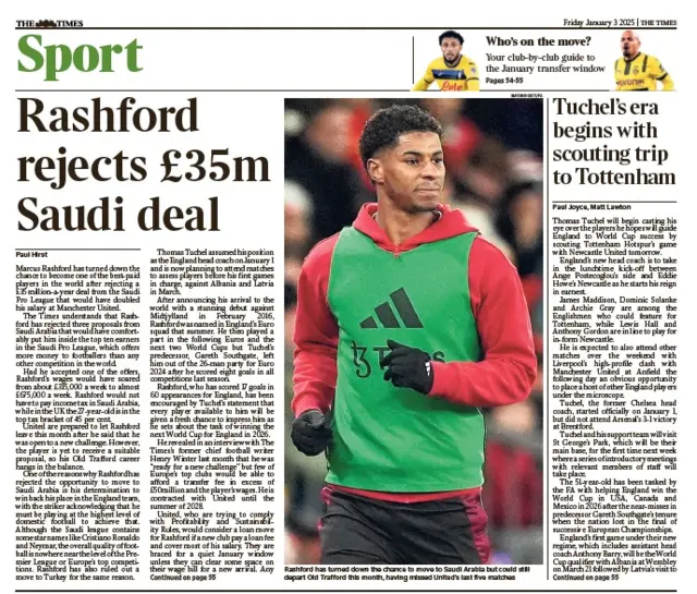 Times' main sports page