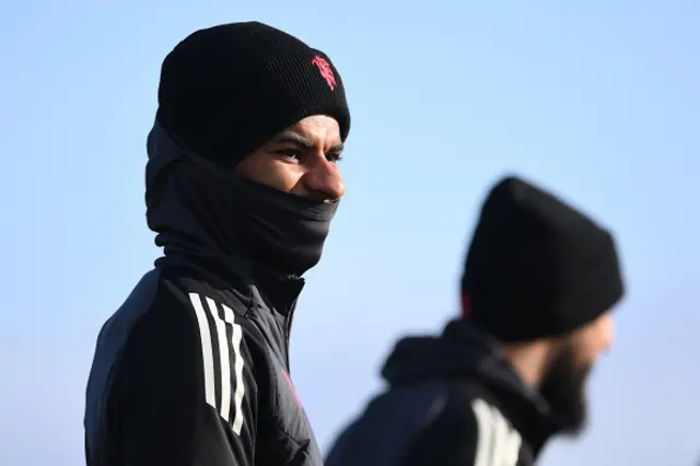 Marcus Rashford of Manchester United looks on