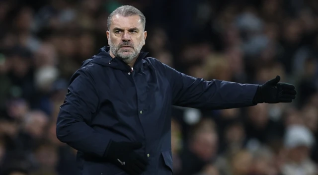 Tottenham Hotspur manager Ange Postecoglou reacts