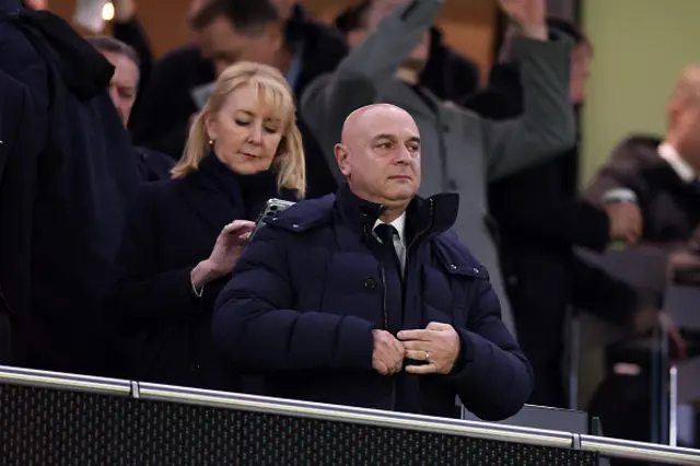 : Daniel Levy, Chairman of Tottenham Hotspur, is seen in attendanc