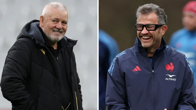 Warren Gatland and Fabien Galthie smiling