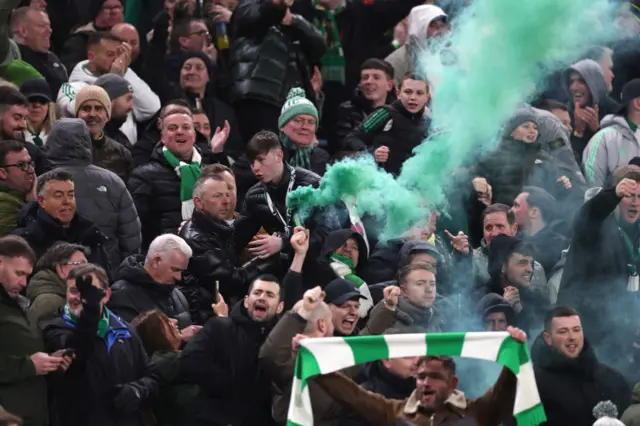 Celtic fans at Villa Park