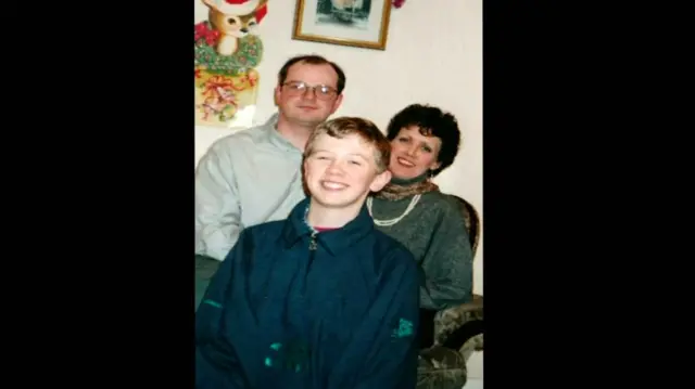 Geraldine with her husband and son