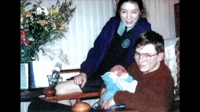 Gareth Conway, pictured with his sister and a newborn baby