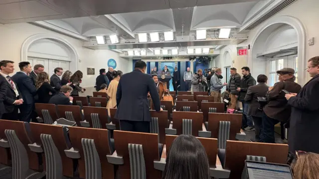 Interior of the White House briefing room