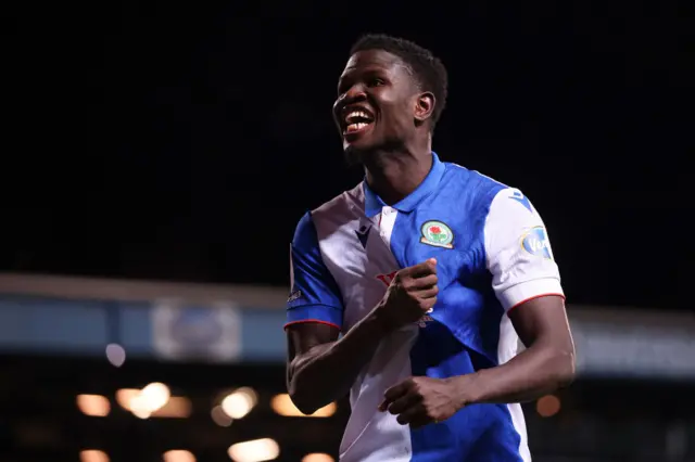 Makhtar Gueye of Blackburn celebrates