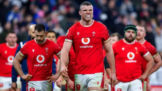 Will Rowlands of Wales looks dejected during the Guinness Six Nations 2025 match between France and Wales