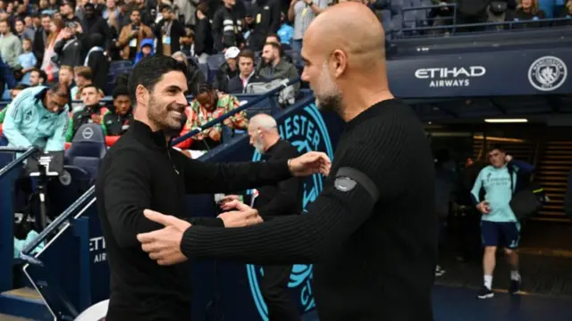 Mikel Arteta and Pep Guardiola