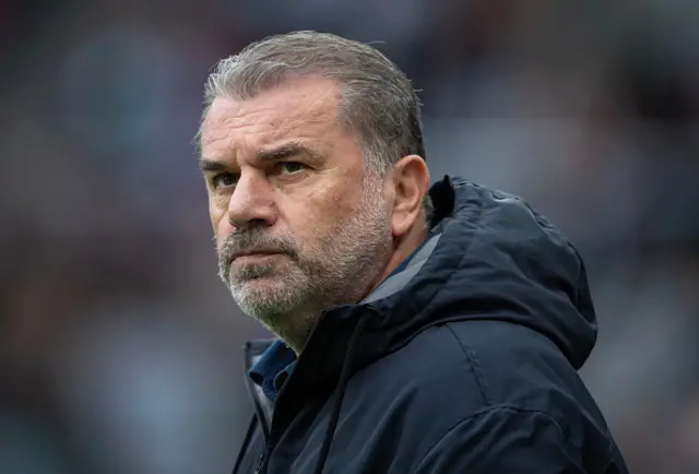 Tottenham Hotspur manager Ange Postecoglou looks on